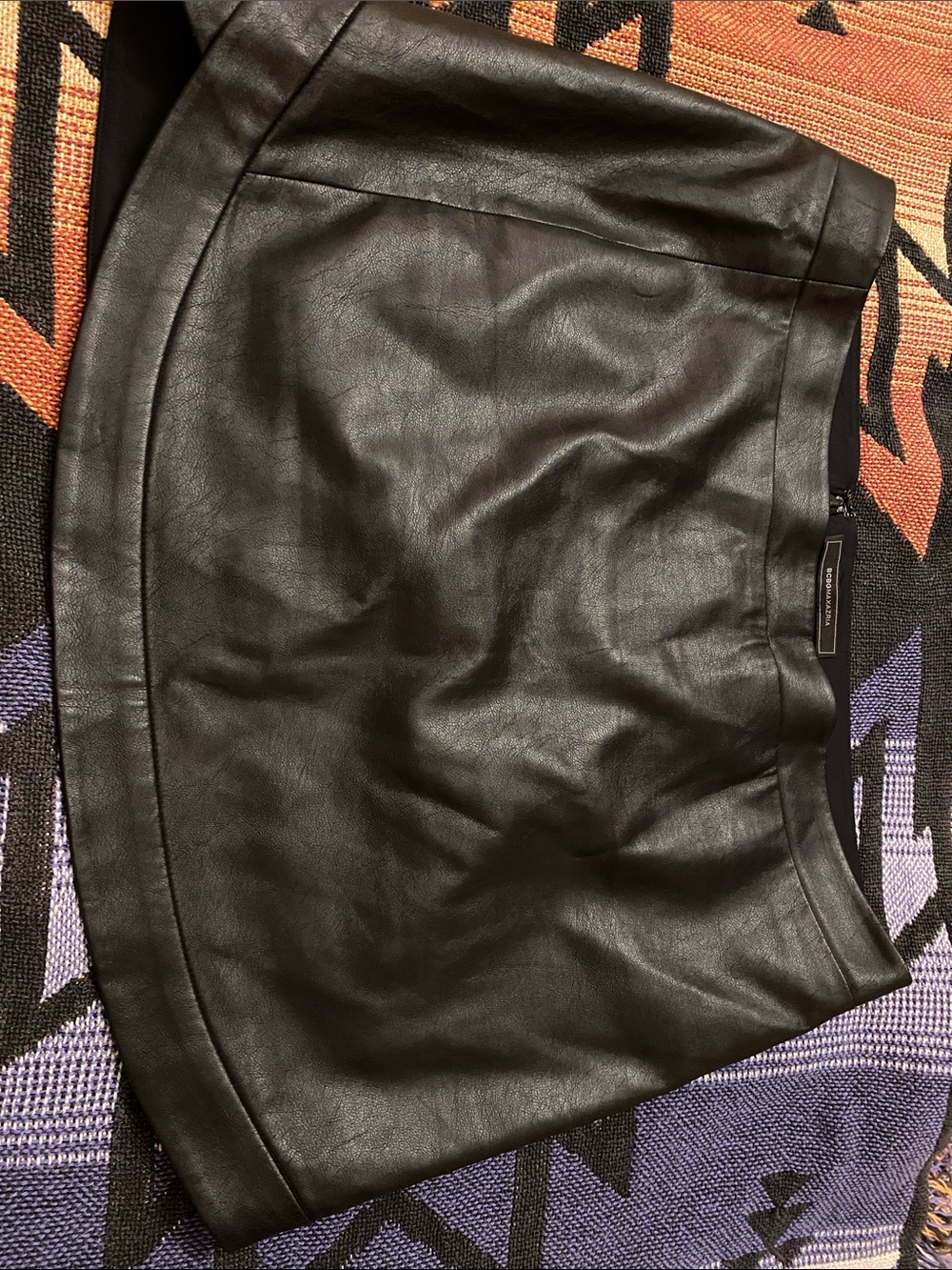 BCBGMaxAzria Black Faux Leather Mini Skirt